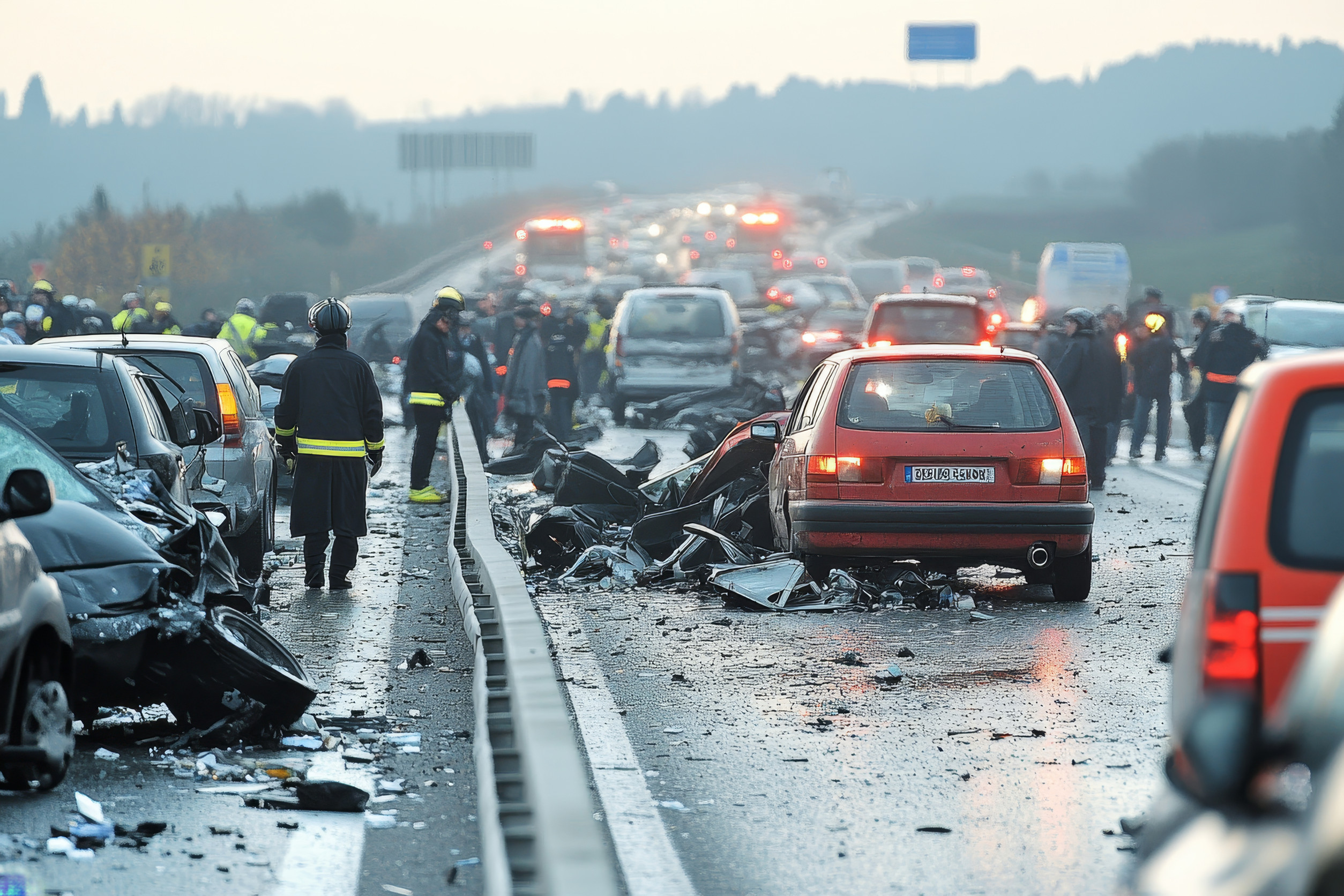 Highway chaos in italy emergency services respond to multi car collision amid fear and resilience